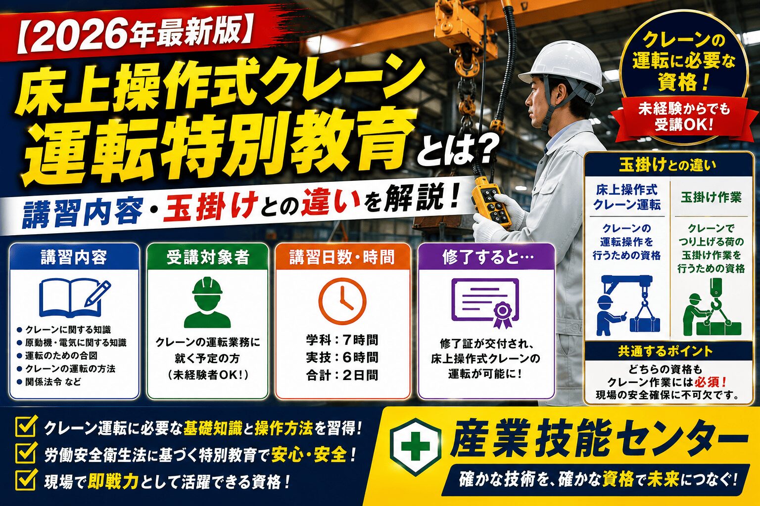 2026年最新版】床上操作式クレーン運転特別教育とは？｜講習内容