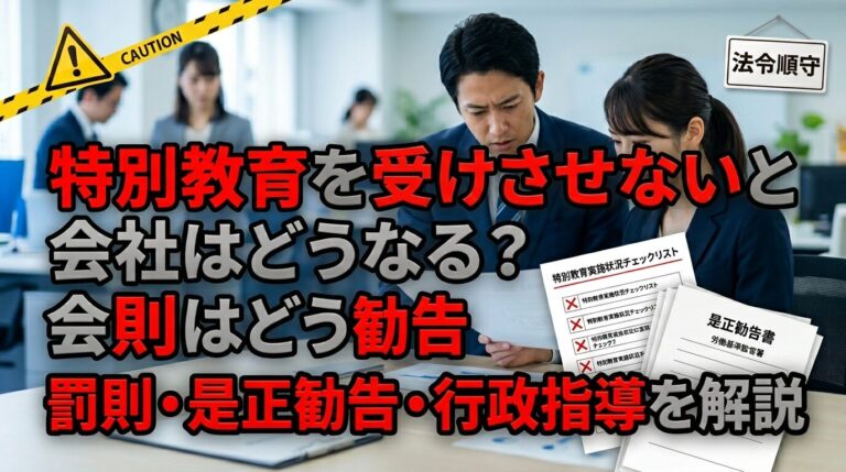 「特別教育を受けさせないと会社はどうなる？｜罰則・是正勧告・行政指導を解説」 - 株式会社産業技能センター